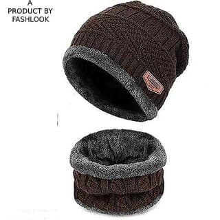 Fashlook Woolen Brown Casual Winter Cap - Uncategorized | Buy online on ZillyBuy
