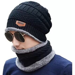 Fashlook Woolen Black Casual Winter Cap - Uncategorized | Buy online on ZillyBuy