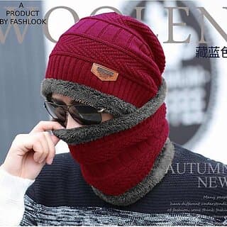 Fashlook Woolen Maroon Casual Winter Cap - Uncategorized | Buy online on ZillyBuy