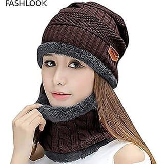 Fashlook Woolen Brown Casual Winter Cap - Uncategorized | Buy online on ZillyBuy
