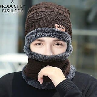 Fashlook Woolen Brown Casual Winter Cap - Uncategorized | Buy online on ZillyBuy