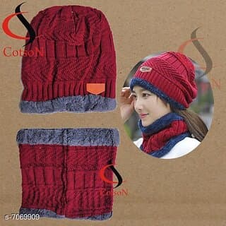 Fashlook Woolen Multicolor Casual Winter Cap - Uncategorized | Buy online on ZillyBuy