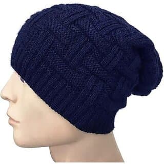 Fashlook Woolen Dark Blue Casual Winter Cap - Uncategorized | Buy online on ZillyBuy