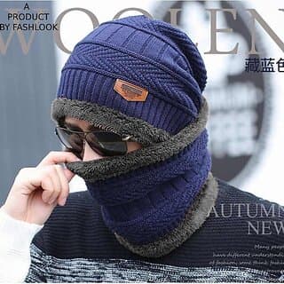 Fashlook Woolen Dark Blue Casual Winter Cap - Uncategorized | Buy online on ZillyBuy