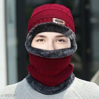 Fashlook Woolen Multicolor Casual Winter Cap - Uncategorized | Buy online on ZillyBuy