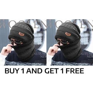 Fashlook Woolen Grey Casual Winter Cap (Pack of 2) - Uncategorized | Buy online on ZillyBuy