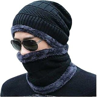Fashlook Cotton Black Casual Winter Cap - Uncategorized | Buy online on ZillyBuy