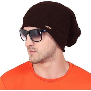 Fashlook Woolen Brown Casual Winter Cap - Uncategorized | Buy online on ZillyBuy