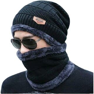 Fashlook Woolen Black Casual Winter Cap - Uncategorized | Buy online on ZillyBuy