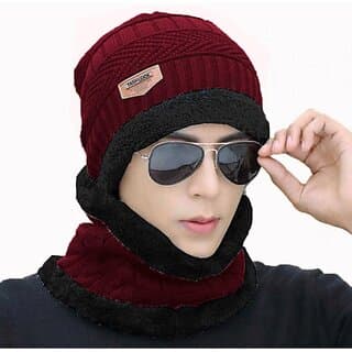 Fashlook Woolen Maroon Casual Winter Cap - Uncategorized | Buy online on ZillyBuy