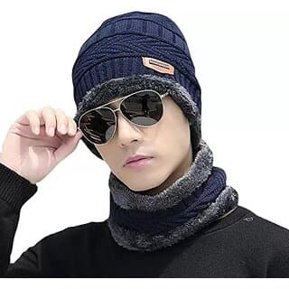 Fashlook Woolen Blue Casual Winter Cap (Pack of 2) - Uncategorized | Buy online on ZillyBuy