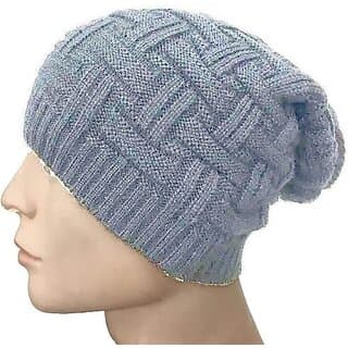 Fashlook Woolen Silver Casual Winter Cap - Uncategorized | Buy online on ZillyBuy