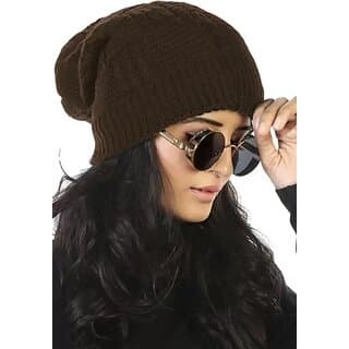 Fashlook Woolen Brown Casual Winter Cap - Uncategorized | Buy online on ZillyBuy