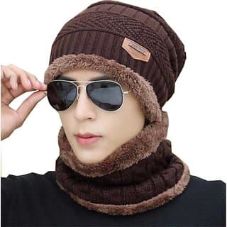 Fashlook Woolen Brown Casual Winter Cap - Uncategorized | Buy online on ZillyBuy