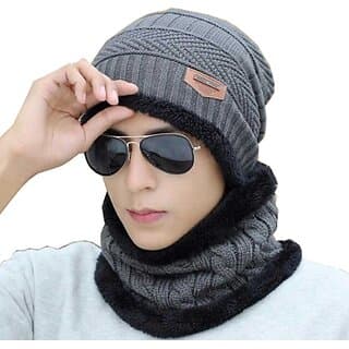 Fashlook Woolen Grey///Grey Casual Winter Cap - Uncategorized | Buy online on ZillyBuy