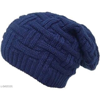 Fashlook Woolen Dark Blue Casual Winter Cap - Uncategorized | Buy online on ZillyBuy
