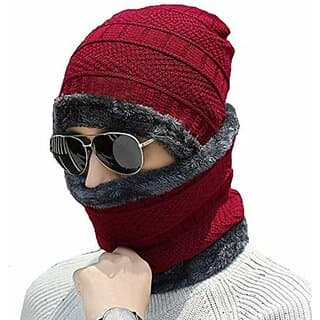 Fashlook Woolen Maroon Casual Winter Cap - Uncategorized | Buy online on ZillyBuy