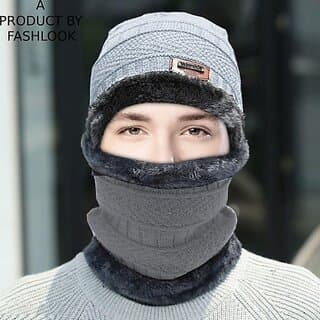 Fashlook Woolen Grey Casual Winter Cap - Uncategorized | Buy online on ZillyBuy