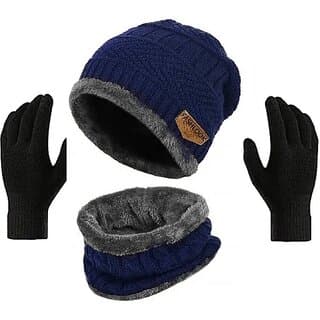 Fashlook Woolen Dark Blue Casual Winter Cap (Pack of 2) - Uncategorized | Buy online on ZillyBuy