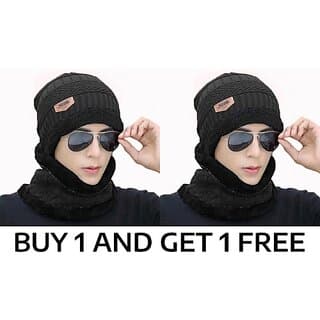 Fashlook Woolen Grey Casual Winter Cap (Pack of 2) - Uncategorized | Buy online on ZillyBuy