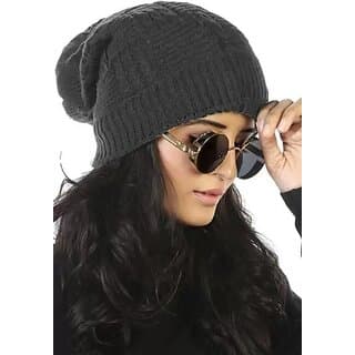 Fashlook Woolen Grey Casual Winter Cap - Uncategorized | Buy online on ZillyBuy