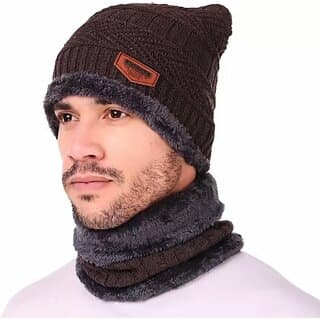 Fashlook Woolen Brown Casual Winter Cap - Uncategorized | Buy online on ZillyBuy