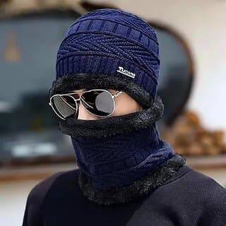 Fashlook Woolen Dark Blue Casual Winter Cap - Uncategorized | Buy online on ZillyBuy