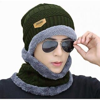Fashlook Woolen Dark Green Casual Winter Cap - Uncategorized | Buy online on ZillyBuy