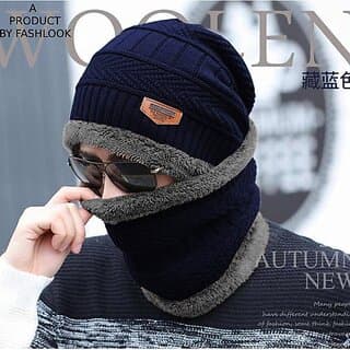Fashlook Woolen Dark Blue Casual Winter Cap - Uncategorized | Buy online on ZillyBuy