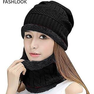 Fashlook Woolen Black Casual Winter Cap - Uncategorized | Buy online on ZillyBuy