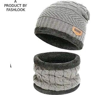 Fashlook Woolen Grey Casual Winter Cap (Pack of 2) - Uncategorized | Buy online on ZillyBuy