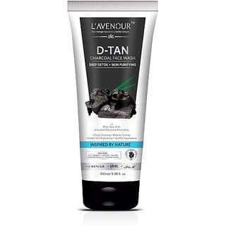 L'avenour D-Tan Charcoal Facewash for Deep Detox, Reduce Tanning, Skin Purifying, Instant Brightening, SLS & Paraben Free De-Tan Face Wash (100 ml) - Skin Care - Face Cleansers | Buy online on ZillyBuy