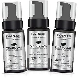 L'avenour Charcoal Foaming Facewash - Pack of 3 Face Wash (300 ml) - Skin Care - Face Cleansers | Buy online on ZillyBuy