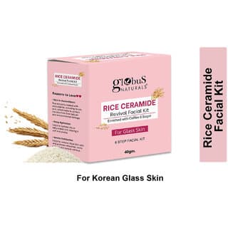 Globus Naturals Rice Ceramide 6 Step Facial Kit For Korean Glass Skin 40 gm - Skin Care - Face Cleansers | Buy online on ZillyBuy