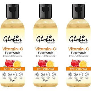 Globus Remedies Anti Ageing Skin Brightening Vitamin C Face Wash 75gm Set of 3 - Skin Care - Face Cleansers | Buy online on ZillyBuy