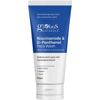 Globus Naturals Niacinamide  DPanthenol Face Wash with Vitamin E  Glycerine Reduces Dark Spots  Hyperpigmentation Suitable for Oily  Sensitive Skin 50gm - Skin Care - Face Cleansers | Buy online on ZillyBuy