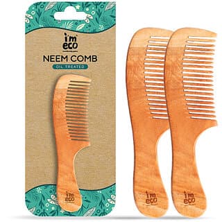 IMECO Neem Wood Wide Tooth Comb Pack of 2  Anti-Static  Eco-Friendly  Suitable for All Hair Types - Hair Oils, Care, and Styling | Buy online on ZillyBuy