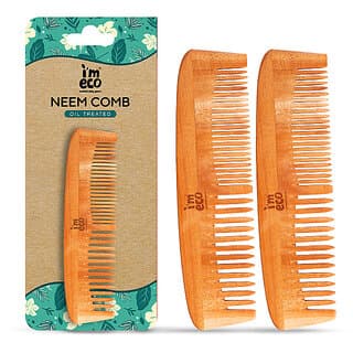 IMECO Neem Wood Dual Tooth Comb Pack of 2  Anti-Static  Eco-Friendly  Suitable for All Hair Types - Hair Oils, Care, and Styling | Buy online on ZillyBuy