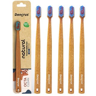 (Pack 5) DENCRUS Octa Clean Eco-friendly Toothbrush Octagonal Head, Ultra-soft Bristles, Anti-Bacterial - Oral Care | Buy online on ZillyBuy