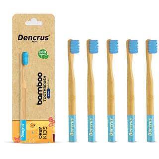 DENCRUS Orby Kids Bamboo Toothbrush Soft Bristles For Gentle Cleaning - Pack of 5 (Blue) - Oral Care | Buy online on ZillyBuy