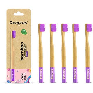 DENCRUS Orby Kids Bamboo Toothbrush Soft Bristles For Gentle Cleaning - Pack of 5 (Lavender) - Oral Care | Buy online on ZillyBuy