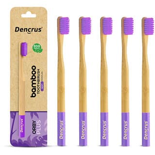 DENCRUS Orby Plus Bamboo Toothbrush For Adults Soft Bristles For Gentle Cleaning - Pack of 5 (Lavender) - Oral Care | Buy online on ZillyBuy