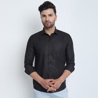 Baleshwar Mens Black Regular Fit Formal Shirt (Pack of 1) - Shirts | Buy online on ZillyBuy