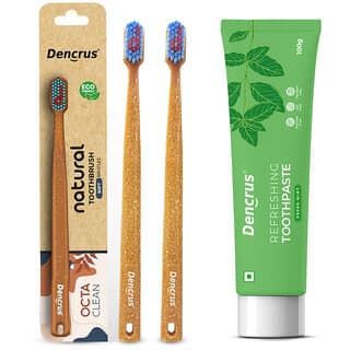 DENCRUS Mint Toothpaste And Octa Clean Bamboo Toothbrush (Pack of 2), Mint Oral Care Combo - Oral Care | Buy online on ZillyBuy