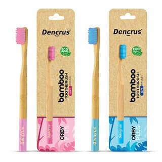 DENCRUS Orby Plus Bamboo Toothbrush For Adults (Blue, Pink), Natural Soft Bristles, Eco-Friendly Toothbrush - Oral Care | Buy online on ZillyBuy