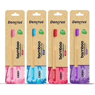 DENCRUS Orby Plus Bamboo Toothbrush For Adults (Red, Pink, Blue, Lavender), Natural Soft Bristles - Oral Care | Buy online on ZillyBuy