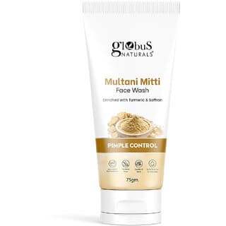 Globus Naturals Multani Mitti Face Wash Enriched With Turmeric  Saffron For Pimple Control Suitable For Oily  Acne Prone Skin 75 gm - Skin Care - Face Cleansers | Buy online on ZillyBuy