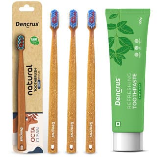 DENCRUS Mint Toothpaste And Octa Clean Bamboo Toothbrush (Pack of 3) Combo, Superior Oral Care Combo - Oral Care | Buy online on ZillyBuy