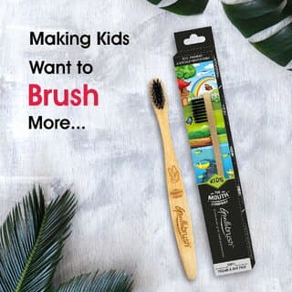 L'avenour Kids Bamboo Toothbrush with BPA Free Charcoal Activated Bristles, Ultra Soft Toothbrush (Pack of 1) - Oral Care | Buy online on ZillyBuy