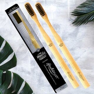 L'avenour Round Bamboo Toothbrush with BPA Free Charcoal Activated Ultra Soft Bristles For Men Women (Pack of 2) - Oral Care | Buy online on ZillyBuy